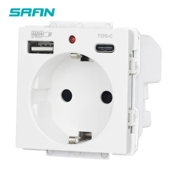 Изход SRAN 52 * 52 EU, контакта с USB и функционален модул type-c, аксесоари, подходящи за панели 86 * 86