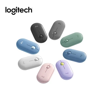 Безжична мишка Logitech Камъчето M350 с Bluetooth Или Usb -тиха тънка компютърна мишка с тихо щракване за лаптоп, Ipad, КОМПЮТЪР Mac в подарък