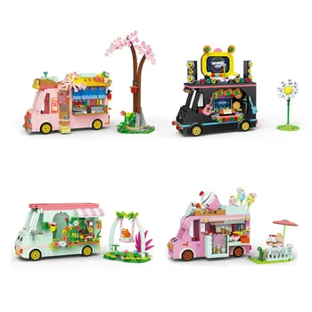 WL Toy Mini Particle Assembly САМ Строителни Блокове на Улицата Автомобил, Мини-Маркет Сцена на Серия от Играчки за Деца Коледни Подаръци