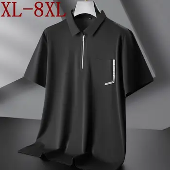 8XL 7XL 6XL 2023 Нова Лятна риза с къси ръкави с обков-светкавици за мъже, висококачествени Свободни мъжки ризи с джобове, ежедневни дишаща мъжки дрехи