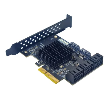 PCIE 8-Портов Карта за разширяване на SATA Такса за разширение PCI E PCI-E PCI Express X4 към SATA3 6G HDD SSD Адаптер Controller Hub Множител