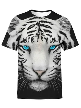 2023 Crazy Тигър Модни Удобна тениска с 3D изображение, За момчета и момичета с животни