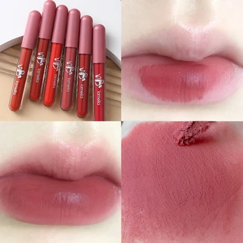 Матиран Velvet блясък за устни, Водоустойчиви, устойчиви хидратиращи на Цвета на Тялото-розово червило Sexy Women Устни Makeup Козметика