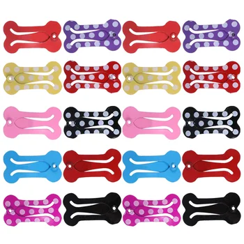 20 броя модерните нокти за коса във формата на костите, елегантна шнола за коса, държач за изкуствена опашка, захват за кучета (случаен цвят)