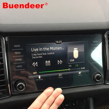 Buendeer 8-Инчов Автомобилен GPS Навигатор С Закалено Стъкло Екран Защитно Фолио За Skoda Kodiaq Karoq 2017 2018 Автомобилни Аксесоари