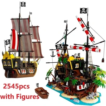 В НАЛИЧНОСТ 698998 Модел Строителни блокове Тухли Детски подаръци за рожден ден и Коледа Съвместими 21322 Pirates of Barracuda Bay