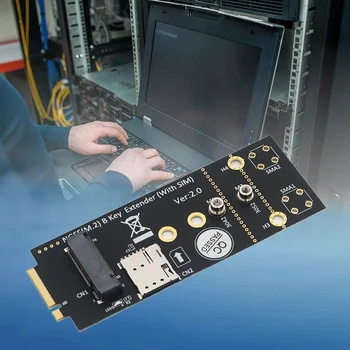 Адаптер M. 2 (NGFF) Key B със слот за СИМ-карта в модул 3G/ 4G/5G Поддържа NANO SIM картата и картата Размер M. 2 Key B тип 3042/3052