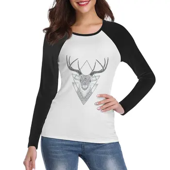 Тениска с дълъг ръкав Dark Deer, тениски по поръчка, спортна риза, рокля-риза за жени с шарени