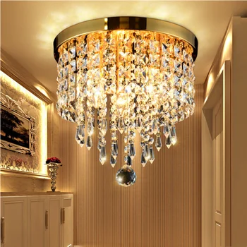 Европейският стил на светлината луксозен кристален блясък полилей дневна спалня спалня E27 кристална тавана лампа, осветителни Тела, аксесоари за дома