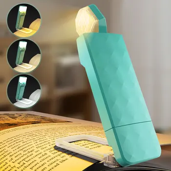 Мини led преносима лампа-маркер за четене, акумулаторна чрез USB, за Защита на очите, с Регулируема яркост, малка странична скоба за четене, книгата лампа