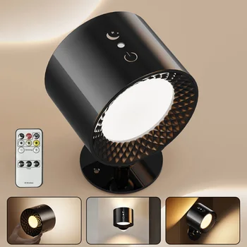 USB Акумулаторна батерия Led монтиран на стената Лампа С Докосване, Завъртане на 360 Градуса, Безжични Стенни Аплици За Спални, Лампа За Четене