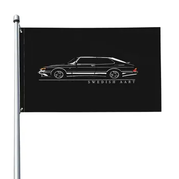 Saab 900 Turbo Fans Шведски Флаг Aart, банер, украса за рожден ден, Окачен декор, Безплатен дизайн по поръчка