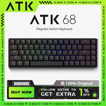 Детска клавиатура с магнитен ключ ATK ATK68 SMART SPEED X Quick Trigger Механична клавиатура от алуминиева сплав RGB Pc Gamer Varolant