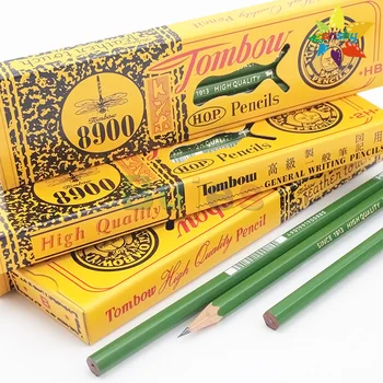 Молив за рисуване Tombow 8900 [H / B / 2H ], Кутия от 12 моливи, Издръжливи, устойчиви на счупване, шестостенни прът, Графит на молив за писане