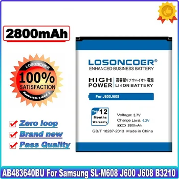 LOSONCOER 2800 mah За Samsung J600 J608 C3050C S7350C F619 C3050 E740 E748 F110 F118 G618 L600 L608 B3210 AB483640BU Батерия