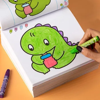 160 Страници, За Момчета И Момичета Детски Книжки за оцветяване Автомобили Животни Зеленчуци Детска Книжка За Рисуване Ранното Училищно Образование Канцеларски материали, Играчки