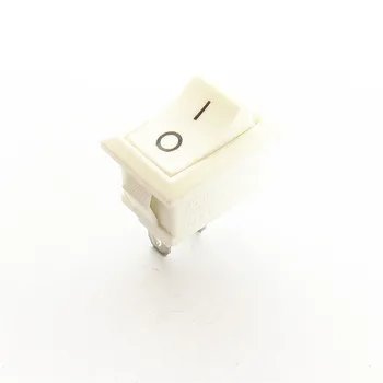 50шт Бял бутон превключвател 6A 250V KCD11 2Pin Защелкивающийся кулисный превключвател за включване / изключване 15 мм * 21 мм