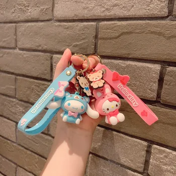 Sanrio Melody Kuromi Hello Kitty Cinnamoroll Ключодържател Окачване На Притежателя Ключодържател Кола Ключодържател За Мобилен Телефон Чанта Висящи Детски Подаръци