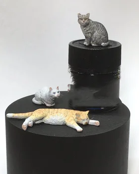Фигура 3 от смола в мащаб 1/16 Вид на котка