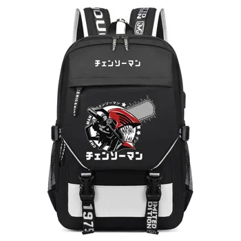 Раница за cosplay Chainsaw Man Power Makima, училищна чанта с 3D принтом в стила аниме, холщовая чанта през рамо, раница за мъже и жени