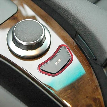 Рамка на Бутона за МЕНЮТО на централното управление на автомобил от въглеродни влакна, Декоративна Стикер за BMW 5 Серия E60 520 525li 2005-10 Аксесоари за интериора