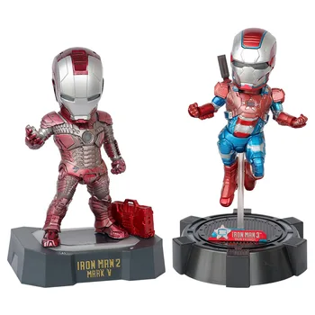 20-23 см Iron Man 2 Q Mk3 Mk2 Светещ Платформа на Marvel Comics Едро за PVC Модел Аниме Фигурка Kawai Сладки, Играчки, Подаръци За Деца